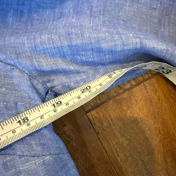 J.Crew perfect fit Irish linen blue button down size 6 - Picture 7 of 10
